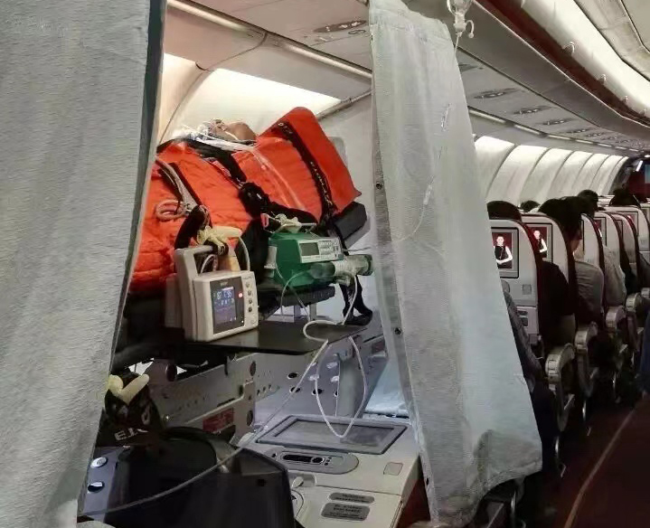 石棉县跨国医疗包机、航空担架